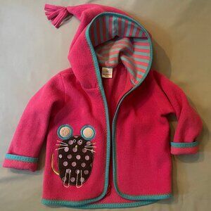 Hanna Andersson Kids 90 Hoodie Zip-Up Pink Fleece Sweater Jacket